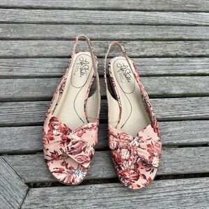 LifeStride Womens Mimosa Pink Slip‎ On Flat Slingback Sandals Shoes size 7.5